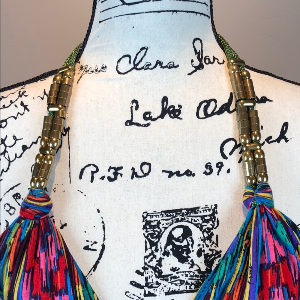 t-bags Los Angeles Rainbow Halter Maxi Dress - Picture 5 of 8